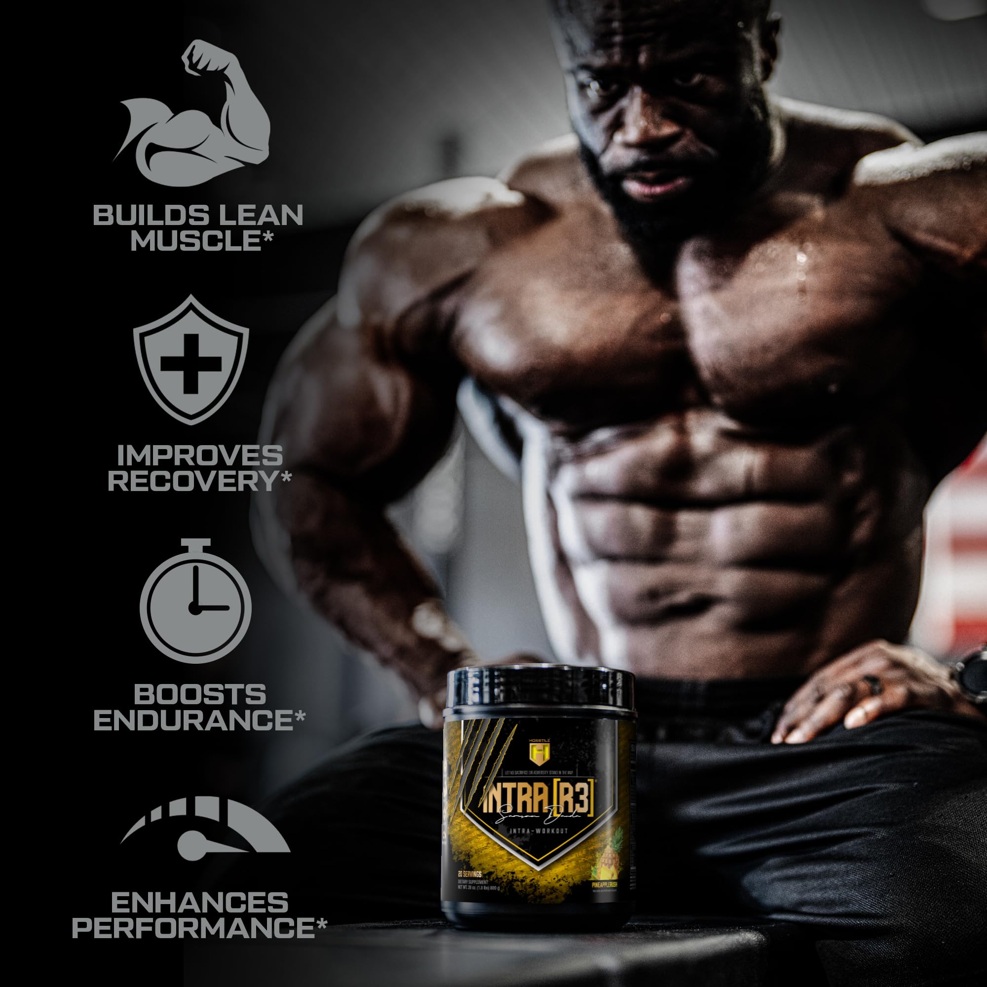 Scoop with INTRA[R3] and bottle for easy daily use during workouts