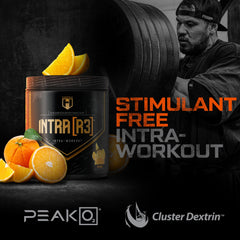 Scoop dispensing shot featuring orange-flavored mix for workouts.