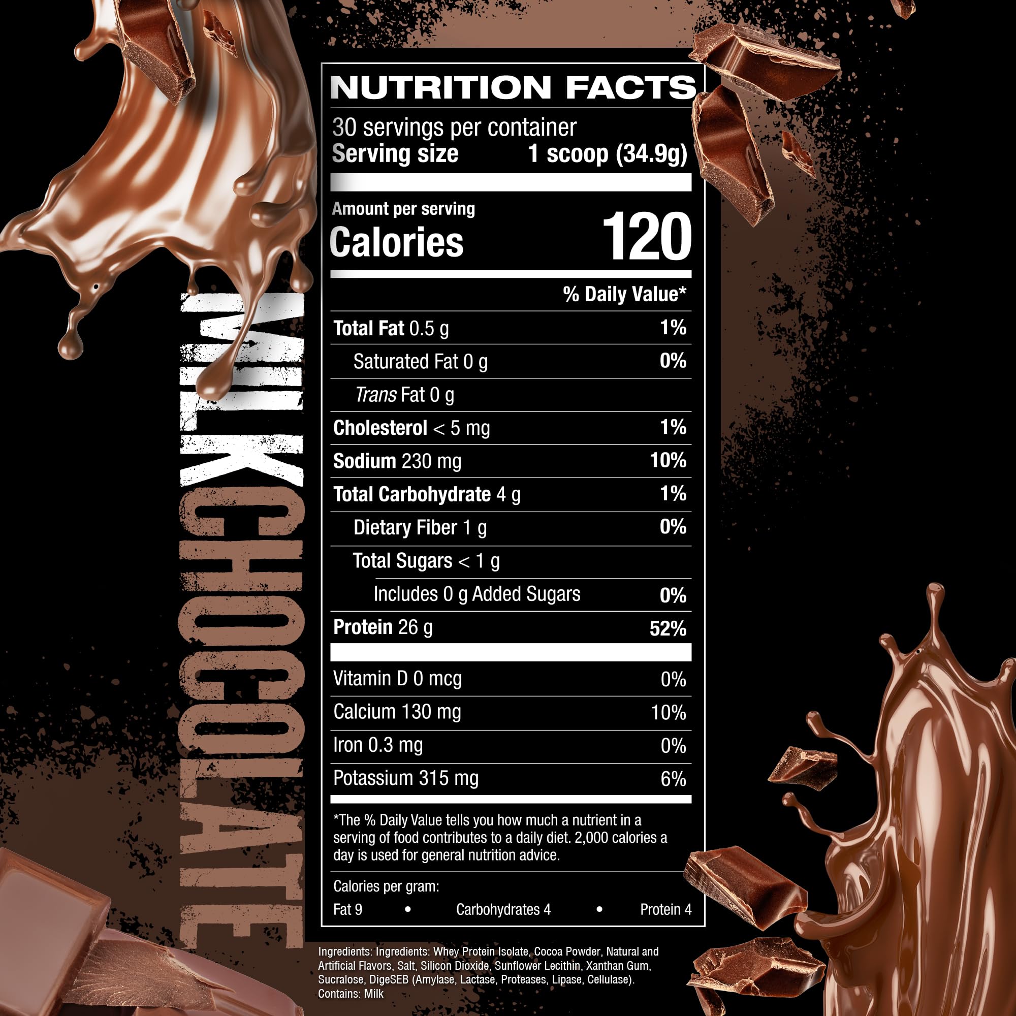 Close-up of Hosstile ISO ingredients list showing amino acid profile