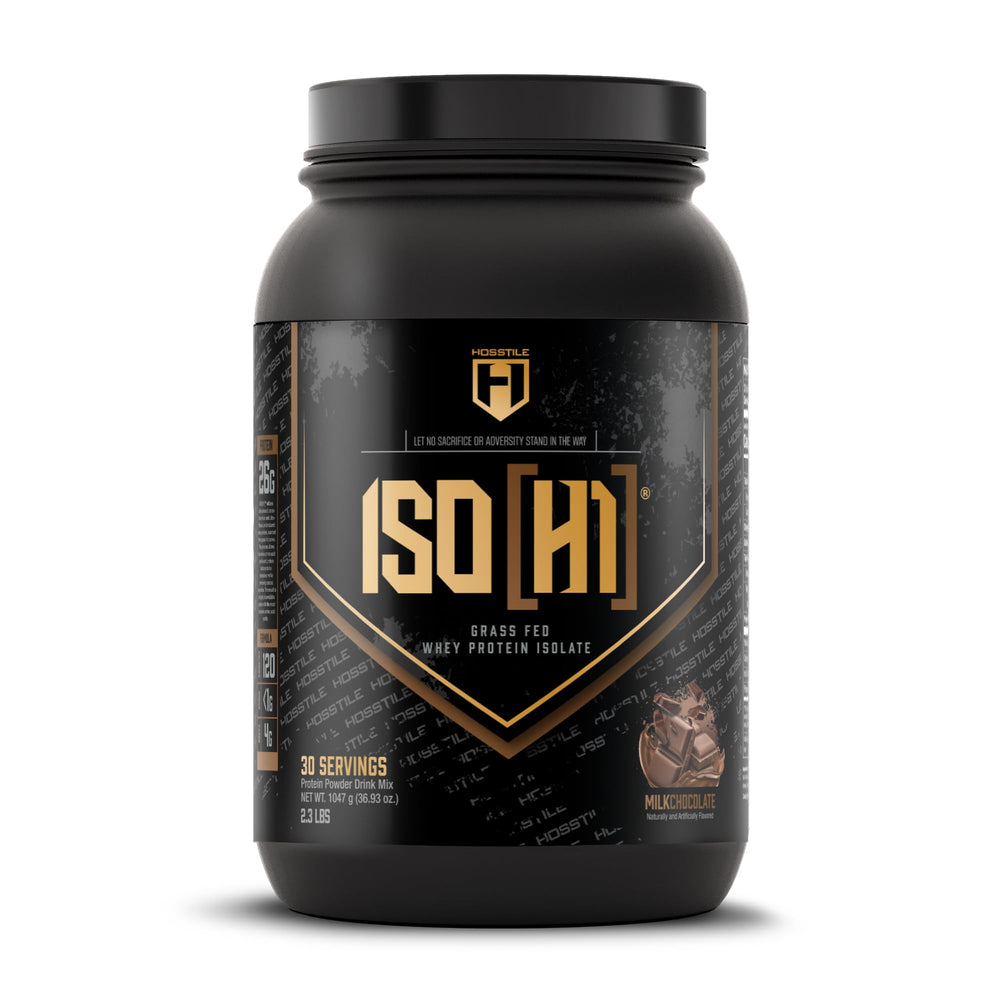 Hosstile ISO whey protein packaging front view for clean nutrition for workouts