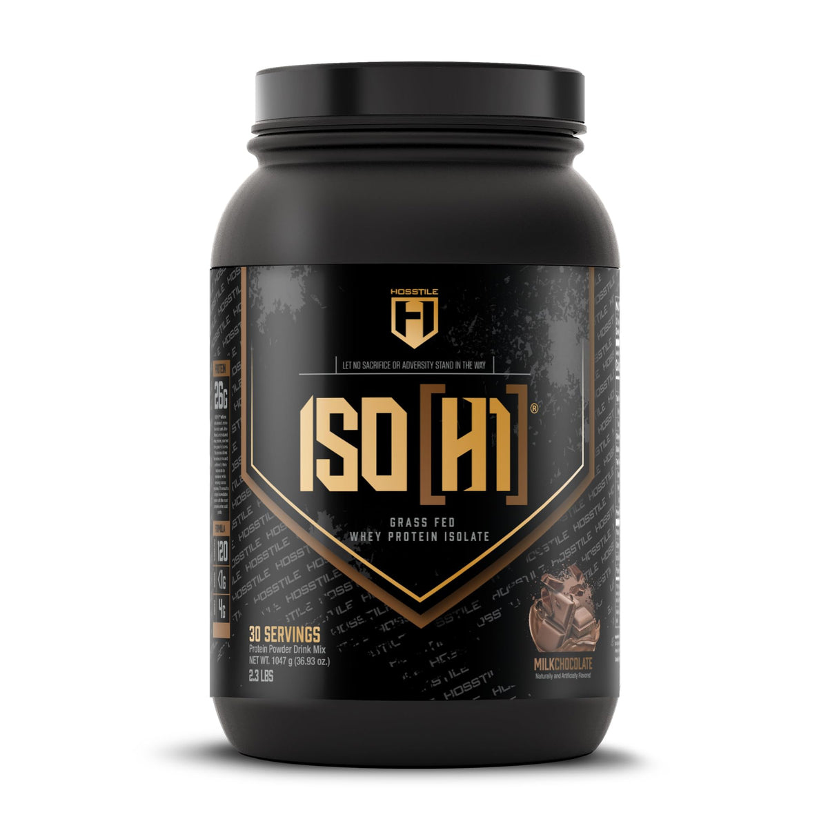 Hosstile ISO whey protein packaging front view for clean nutrition for workouts