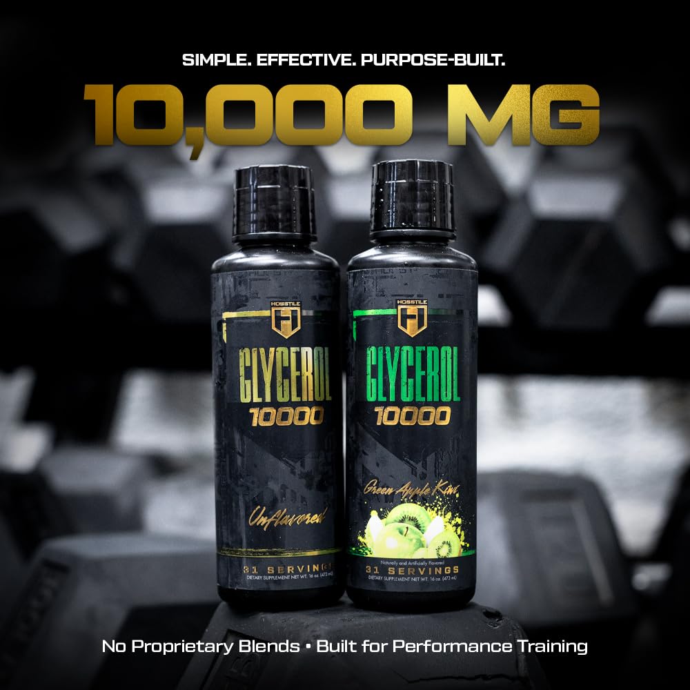HOSSTILE Liquid Glycerol mixing glass ready to combine with your pre-workout