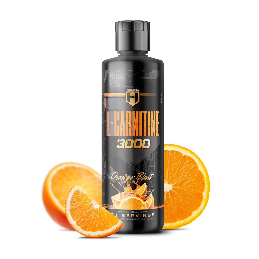 HOSSTILE Liquid L-Carnitine orange blast bottle ready for pre-workout energy