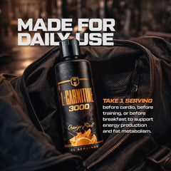 HOSSTILE Liquid L-Carnitine orange blast scene showing preworkout energy support