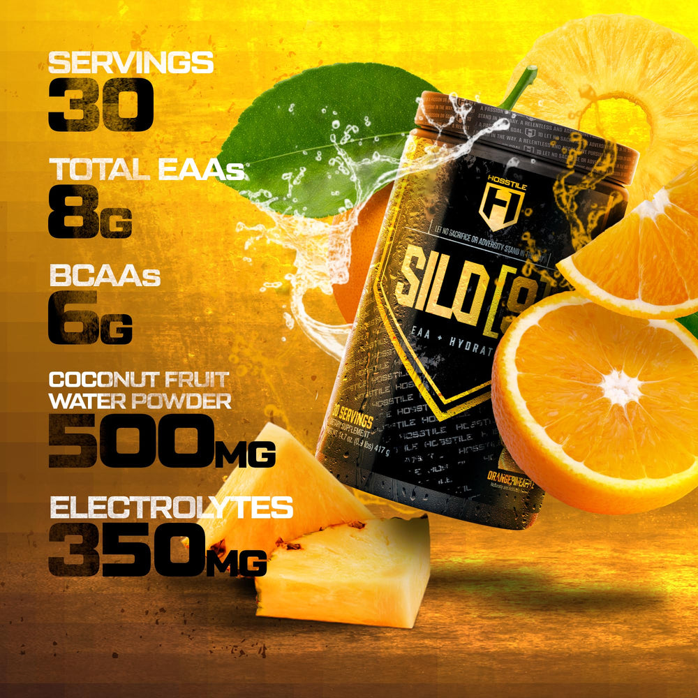 HOSSTILE Silo9 EAA electrolytes highlight coconut water blend for hydration