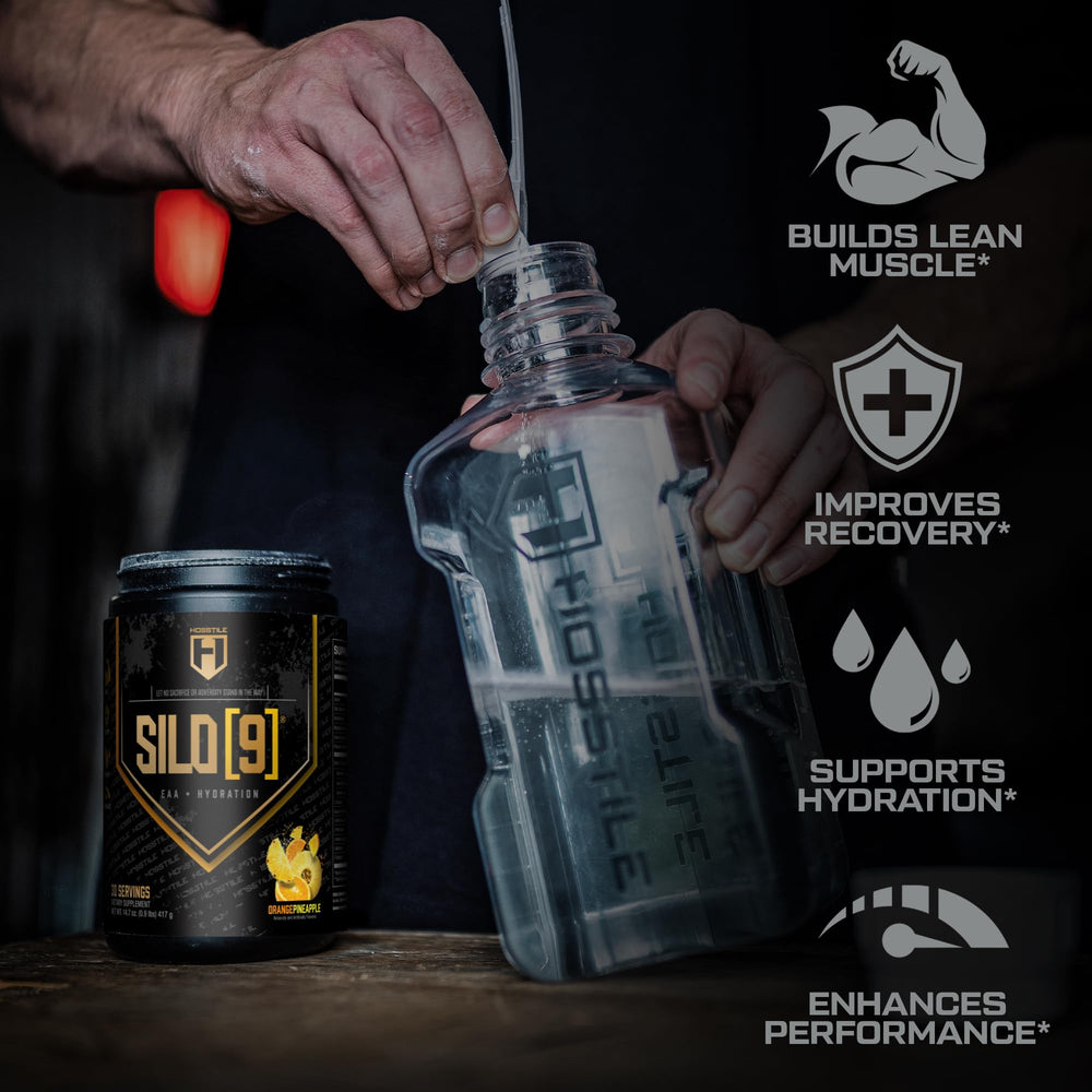 HOSSTILE Silo9 EAA fermented BCAAs feature helps recovery during workouts