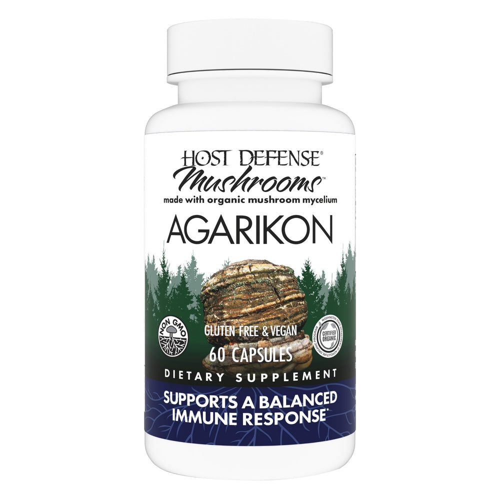 Host Defense Agarikon Capsules bottle front for daily immune support