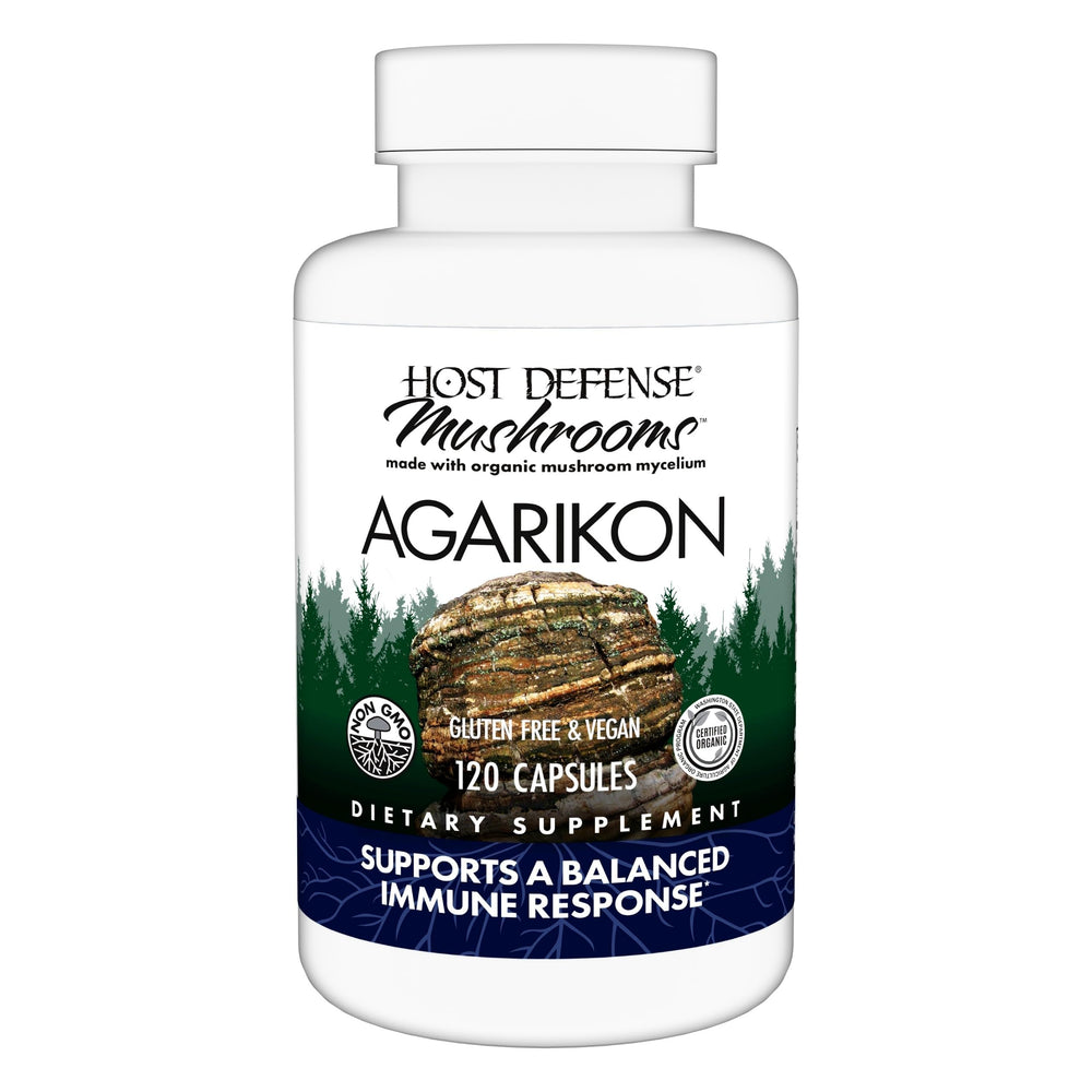 Host Defense Agarikon Capsules bottle for daily immune support.