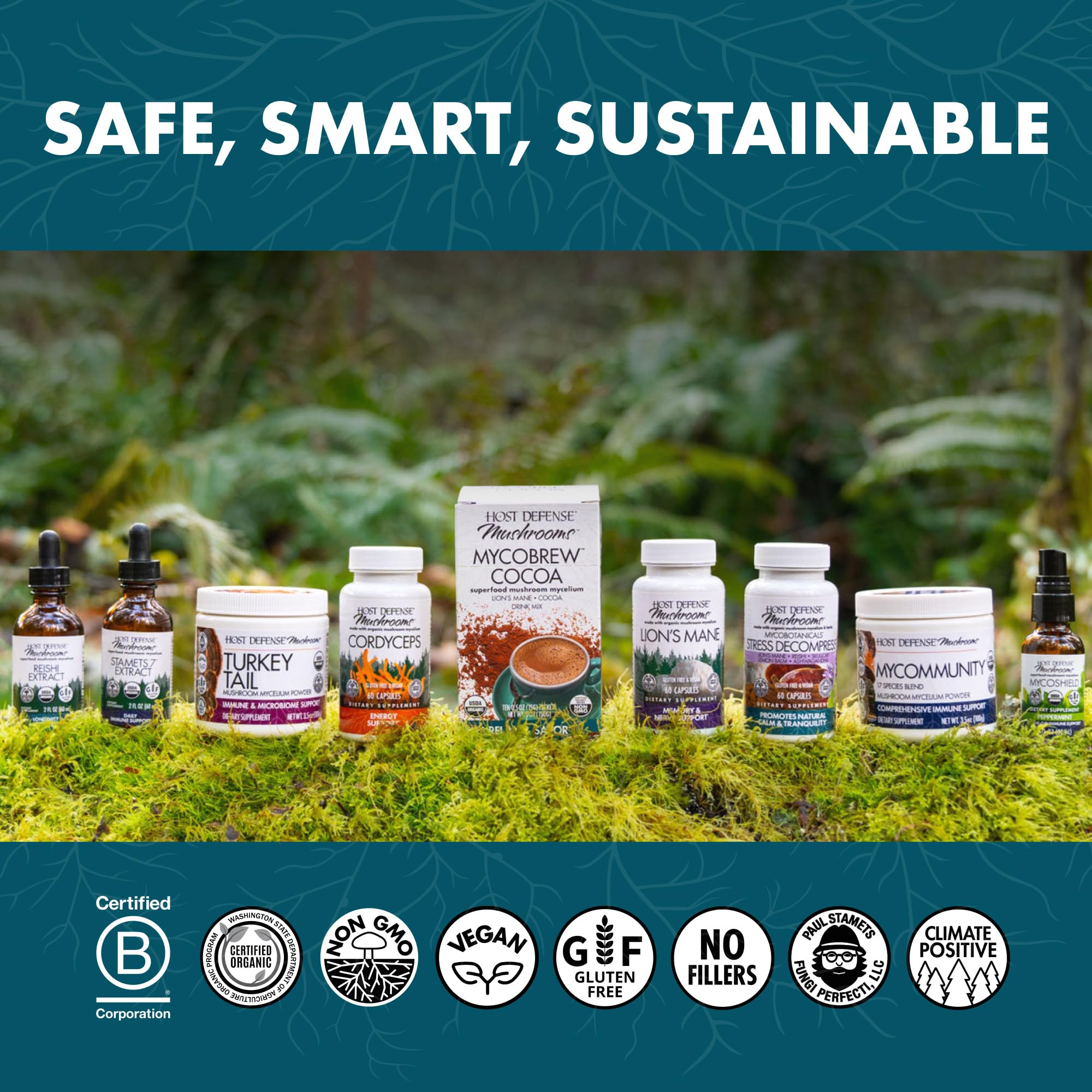 Host Defense CordyChi daily dosage capsules ready to take.