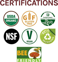 Host Defense Mushrooms Chaga Reishi Cordyceps image highlights natural ingredients