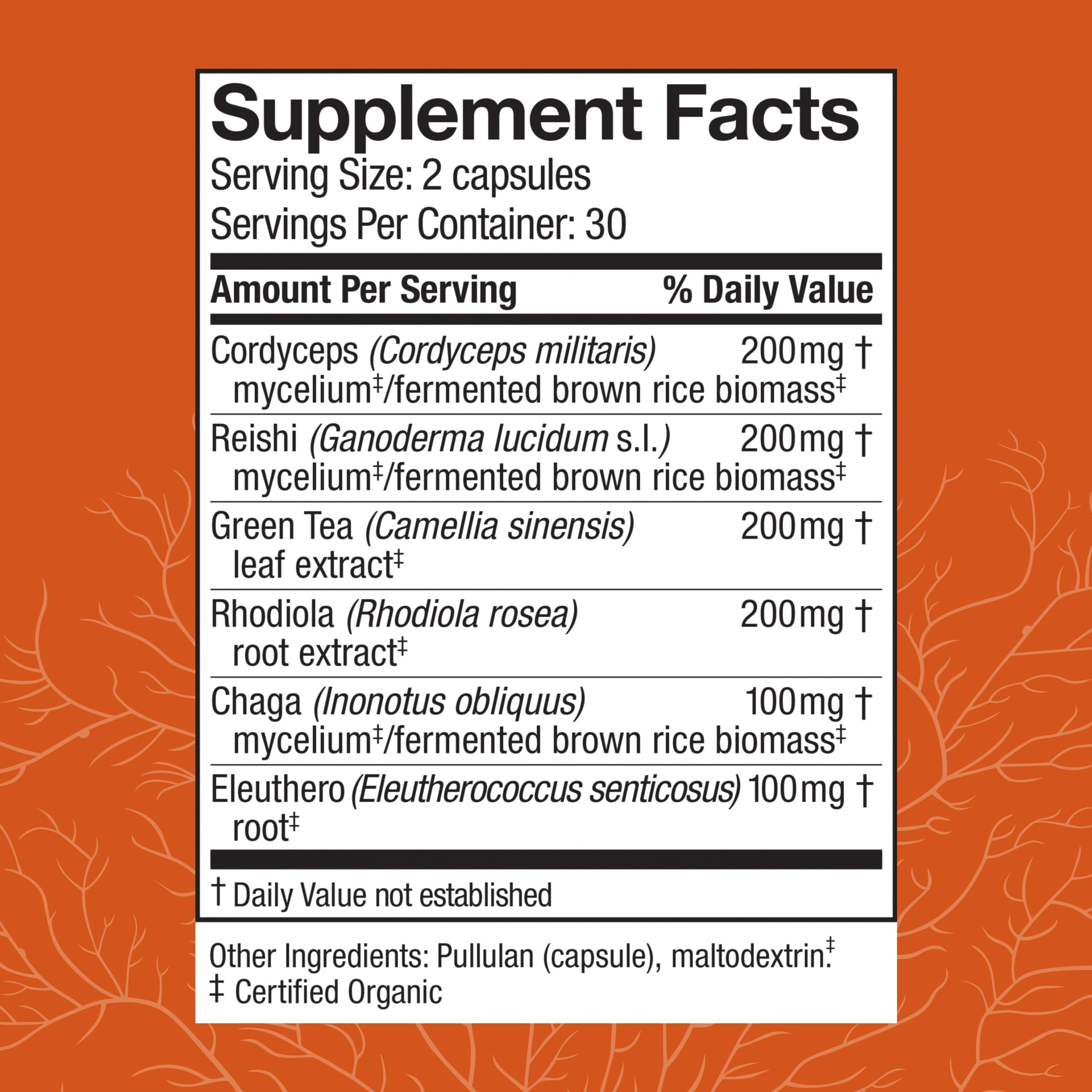Host Defense MycoBotanicals packaging showcasing green tea capsules for daily use