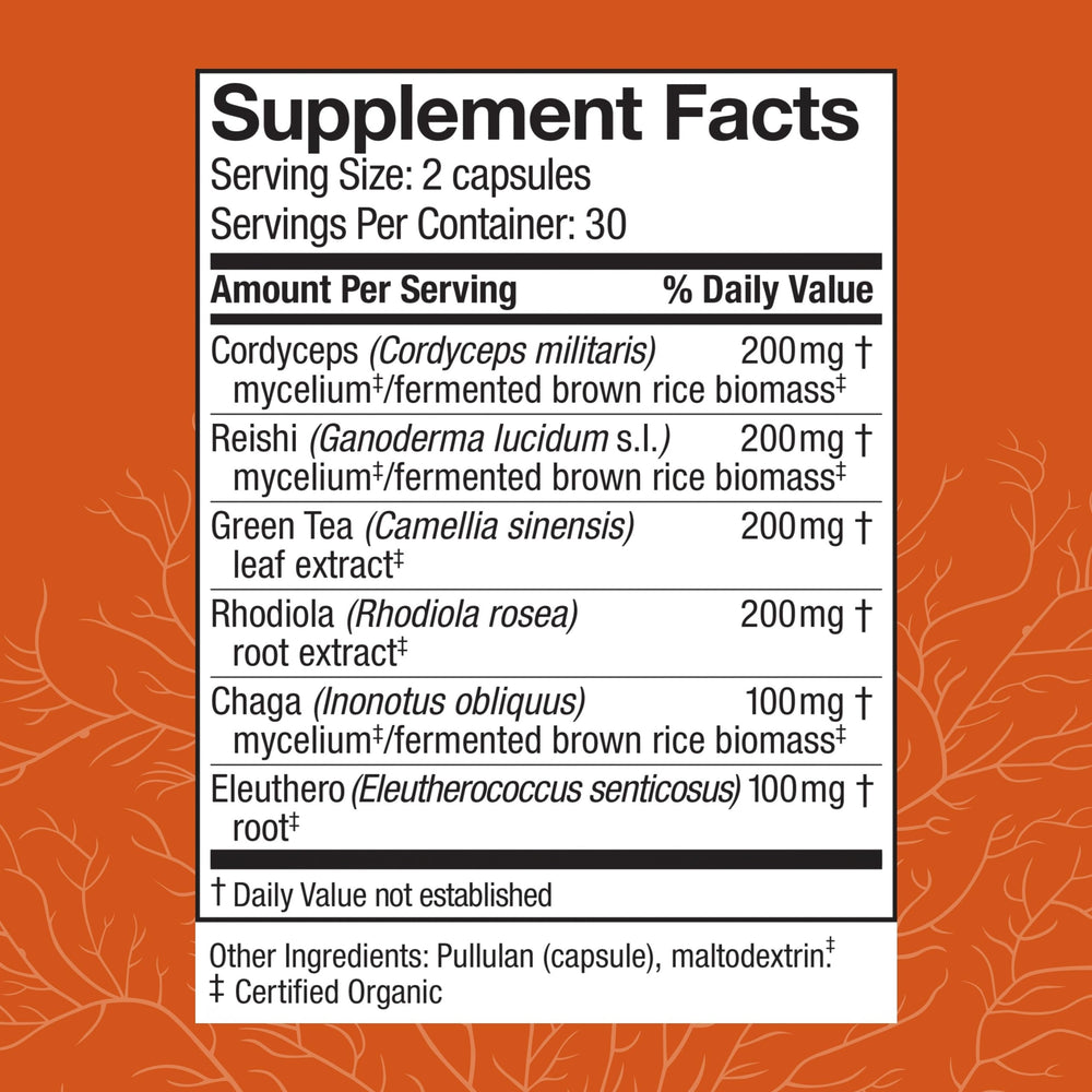 Host Defense MycoBotanicals packaging showcasing green tea capsules for daily use