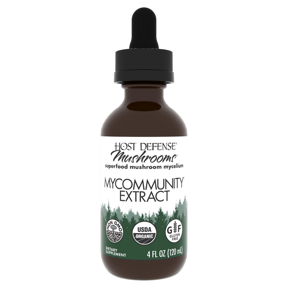 Host Defense MyCommunity extract bottle ready for daily use.