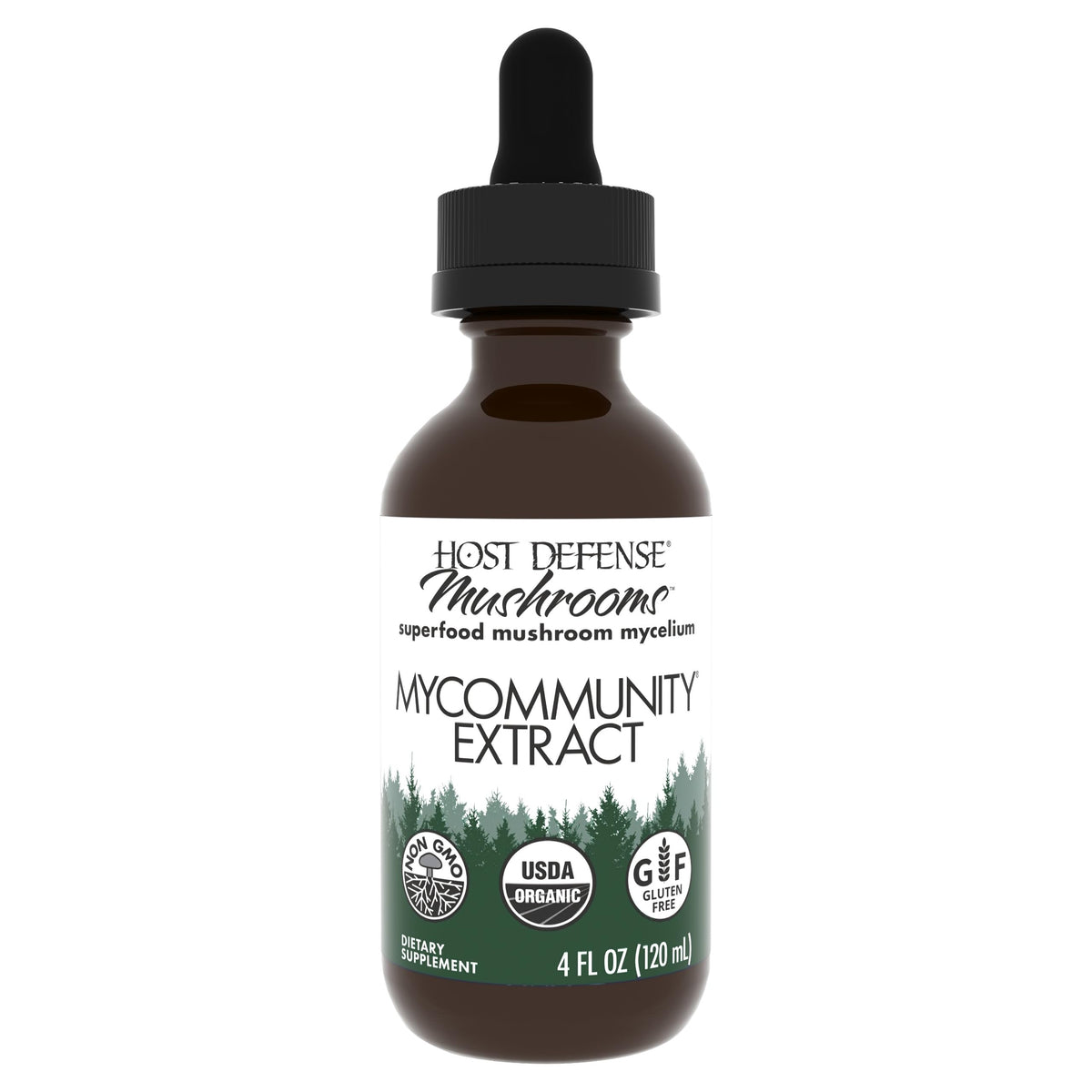Host Defense MyCommunity extract bottle ready for daily use.