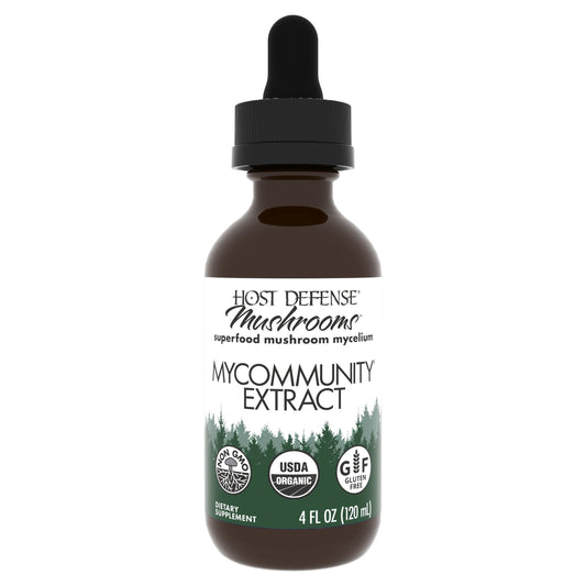 Host Defense MyCommunity extract bottle ready for daily use.