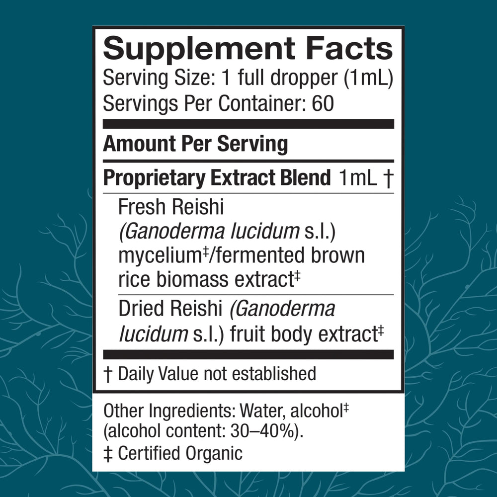 Host Defense Reishi Extract dropper dispensing to water for daily energy.