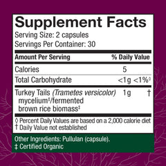 Host Defense Turkey Tail capsules packaging—premium supplement for daily wellness routines.