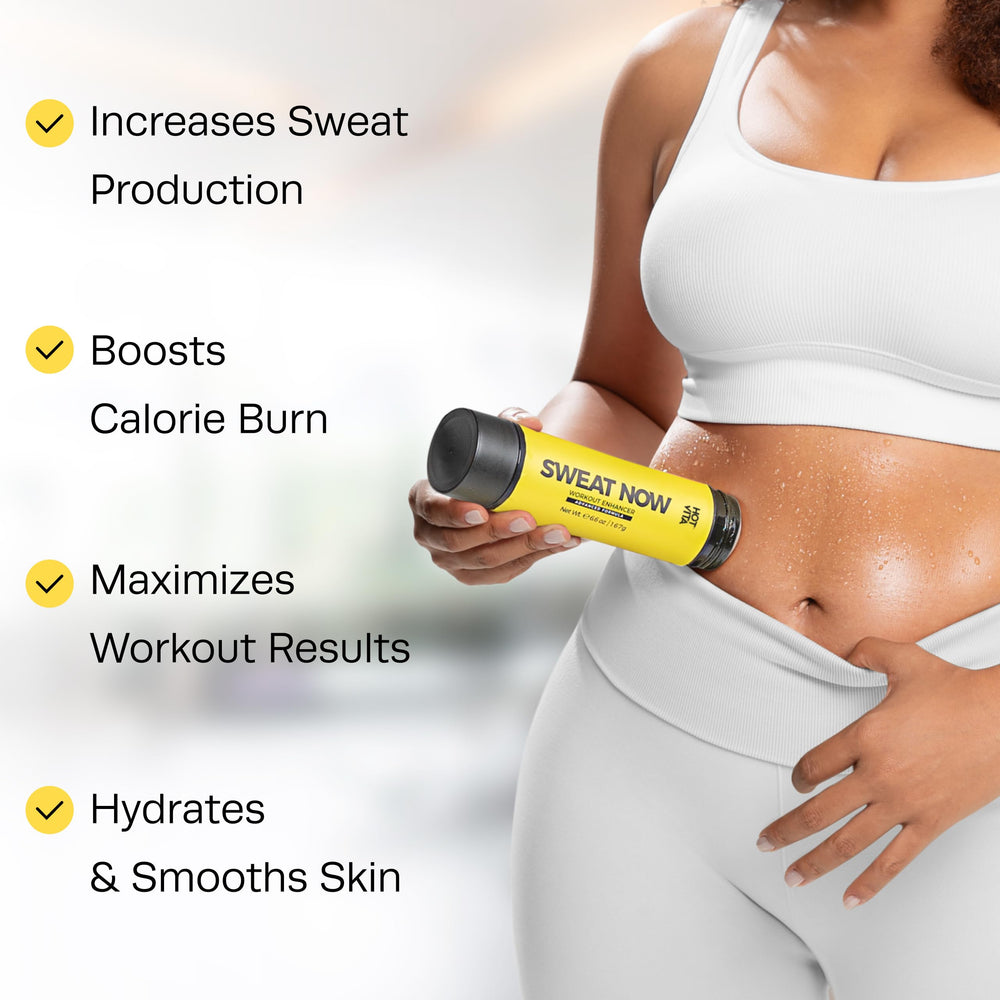 Hot Vita Sweat Now Gel packaging highlights vegan, cruelty-free formula