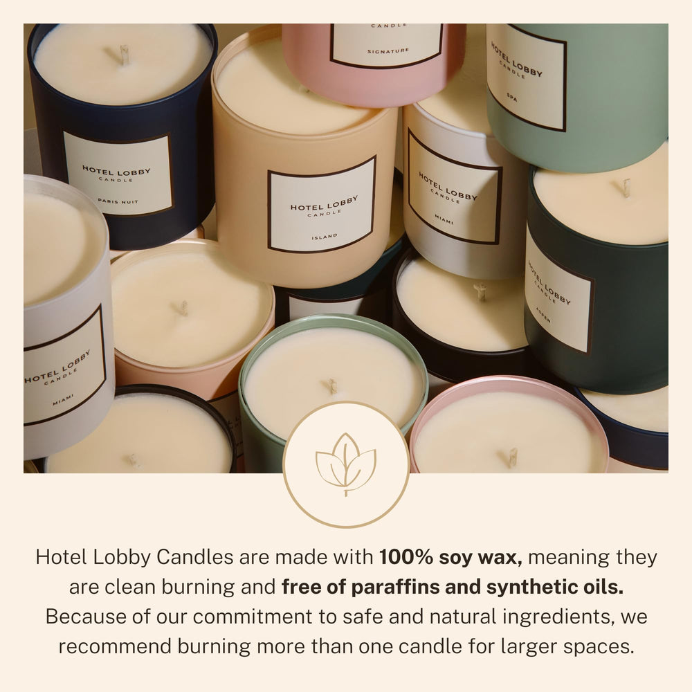 Hotel Lobby Candle Aspen patterned box highlights luxury gift appeal