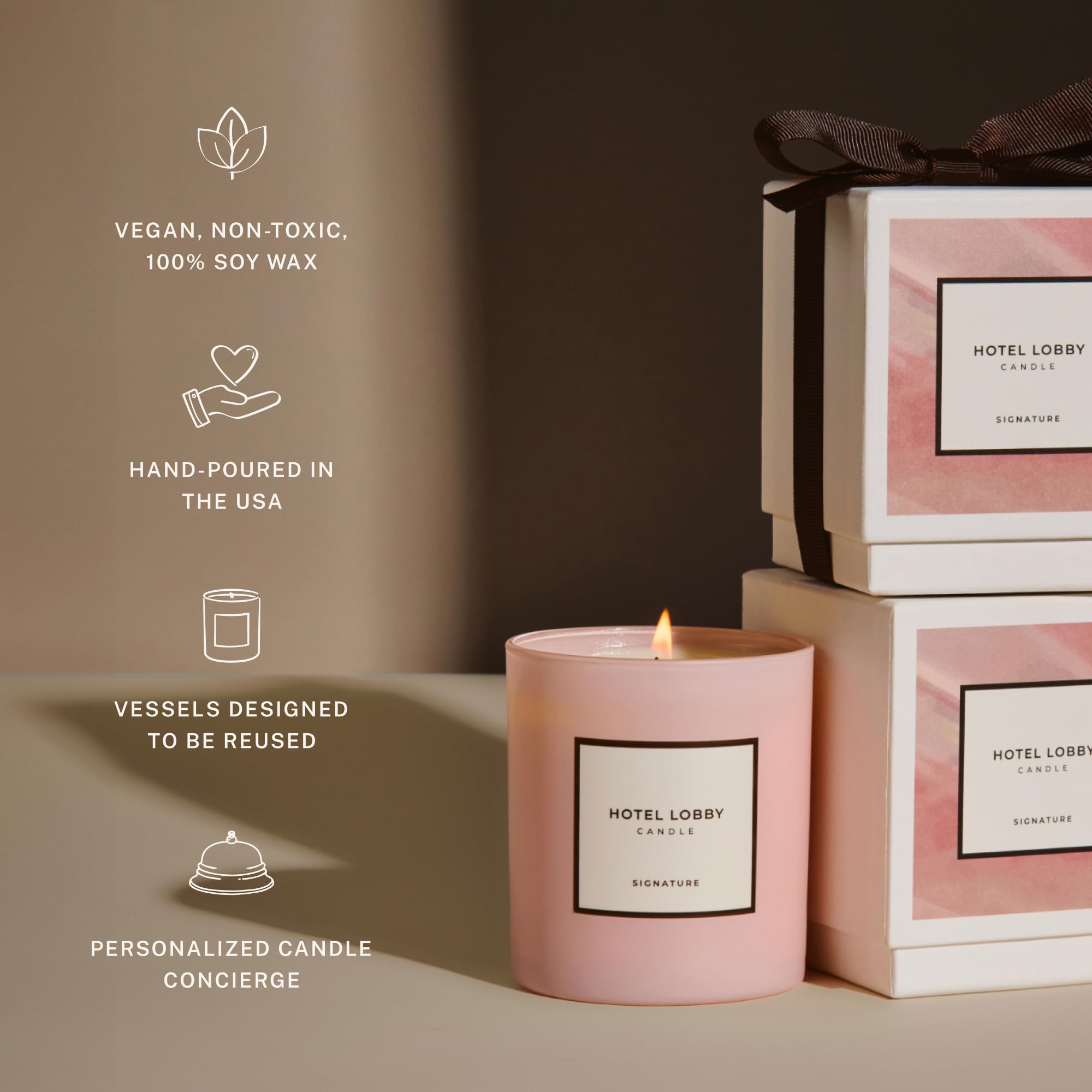 Hotel Lobby Candle Miami elegant vessel complements modern interiors with understated charm.