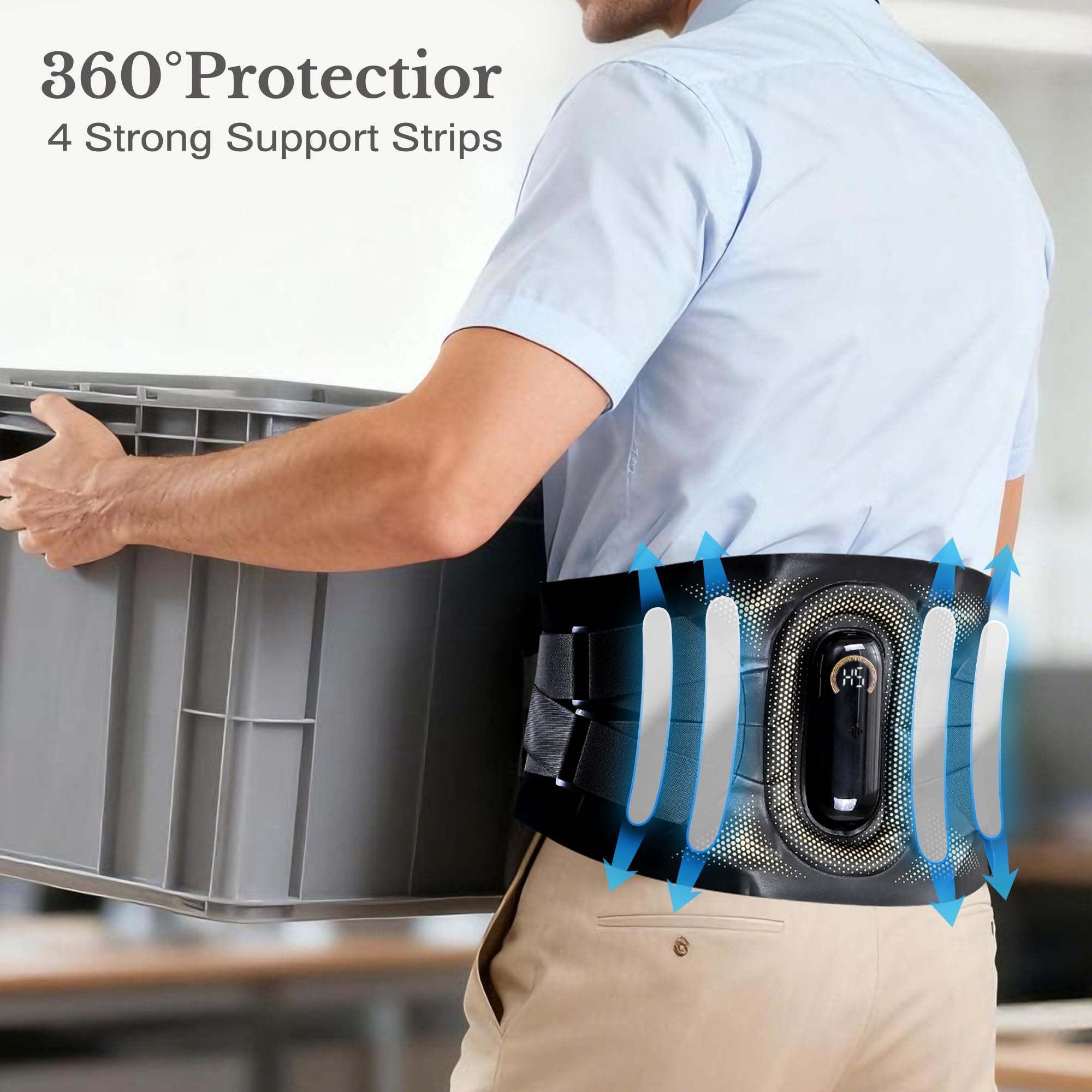 HOTHUGZ cordless design enables heat and massage on the go anywhere.