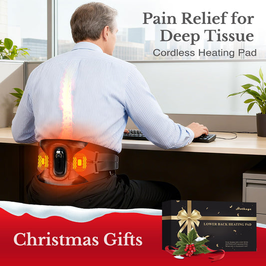 HOTHUGZ removable heating plate demonstrates versatile 2-in-1 design for back relief.