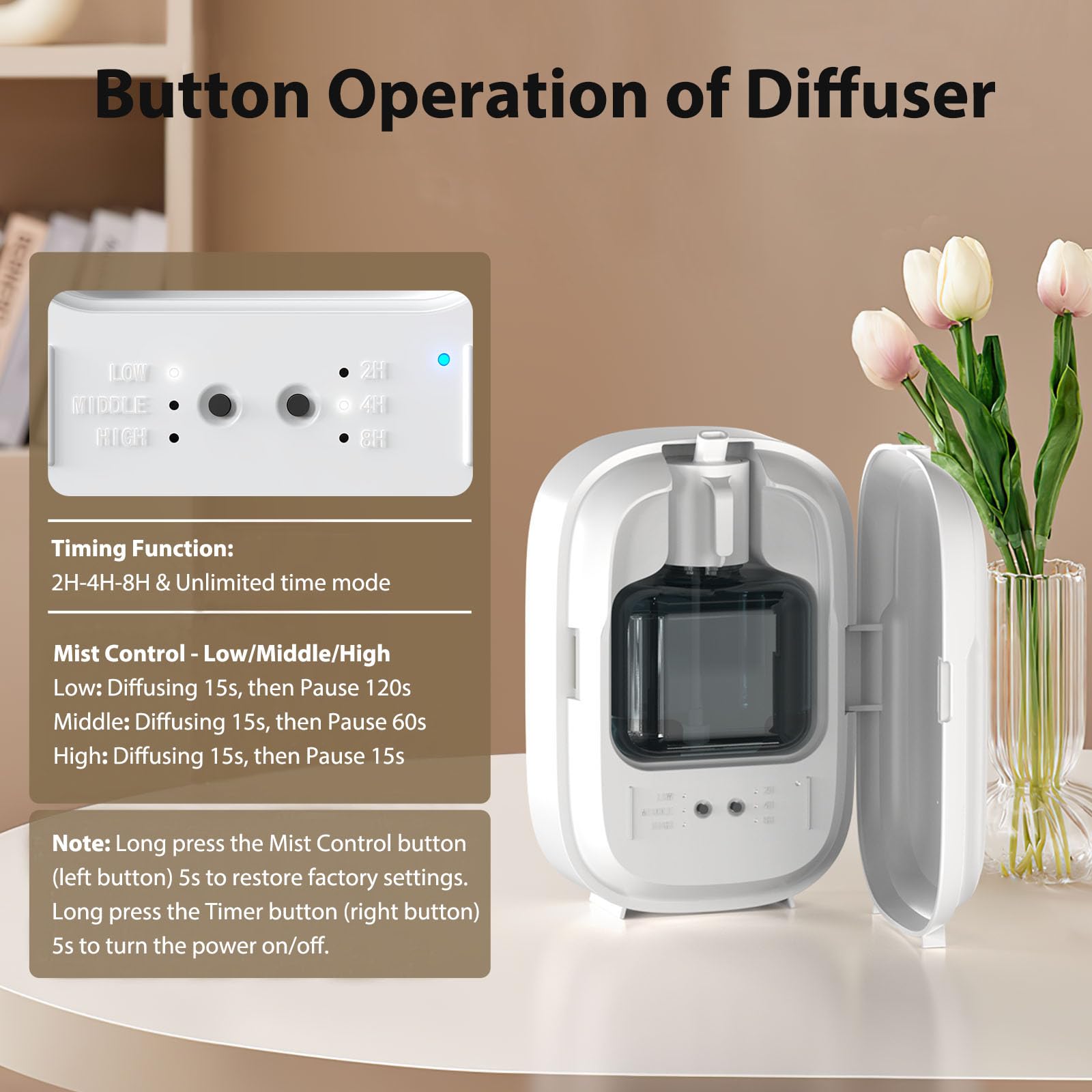 HOTOIQ Waterless Diffuser USB rechargeable design supports travel and on-the-go use.