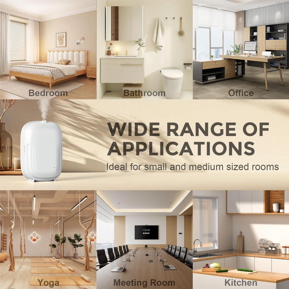 HOTOIQ Waterless Diffuser space-saving design fits desks and shelves elegantly.