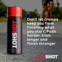 HOTSHOT spicy mango shot athlete-ready—easy in a training setup.