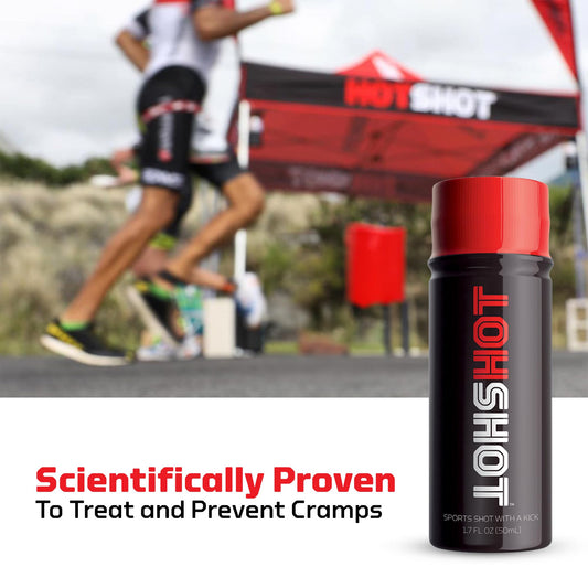 HOTSHOT spicy mango shot side view—easy access during training sessions.