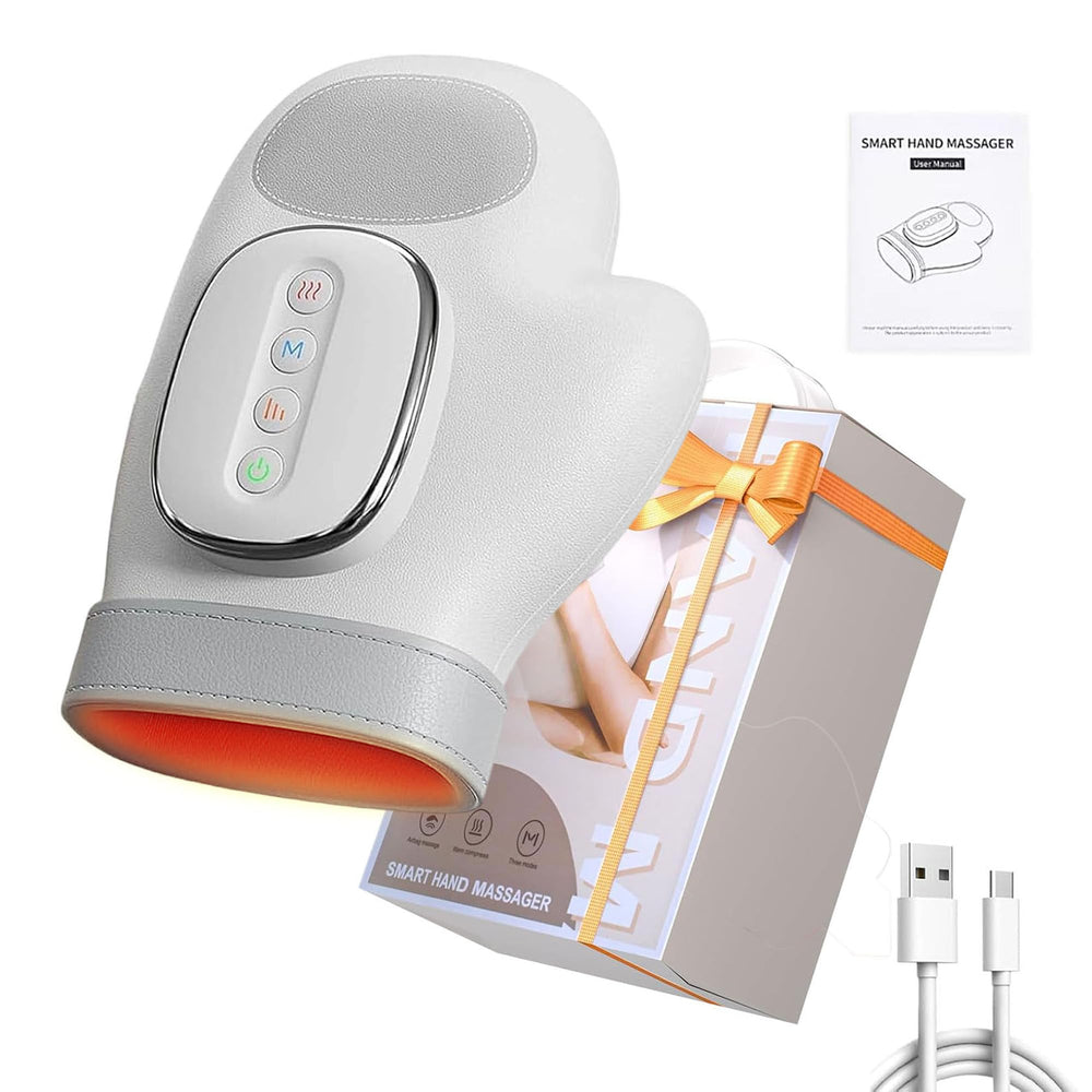 Hounyoln hand massager with 13-point compression and 360° wave relief.