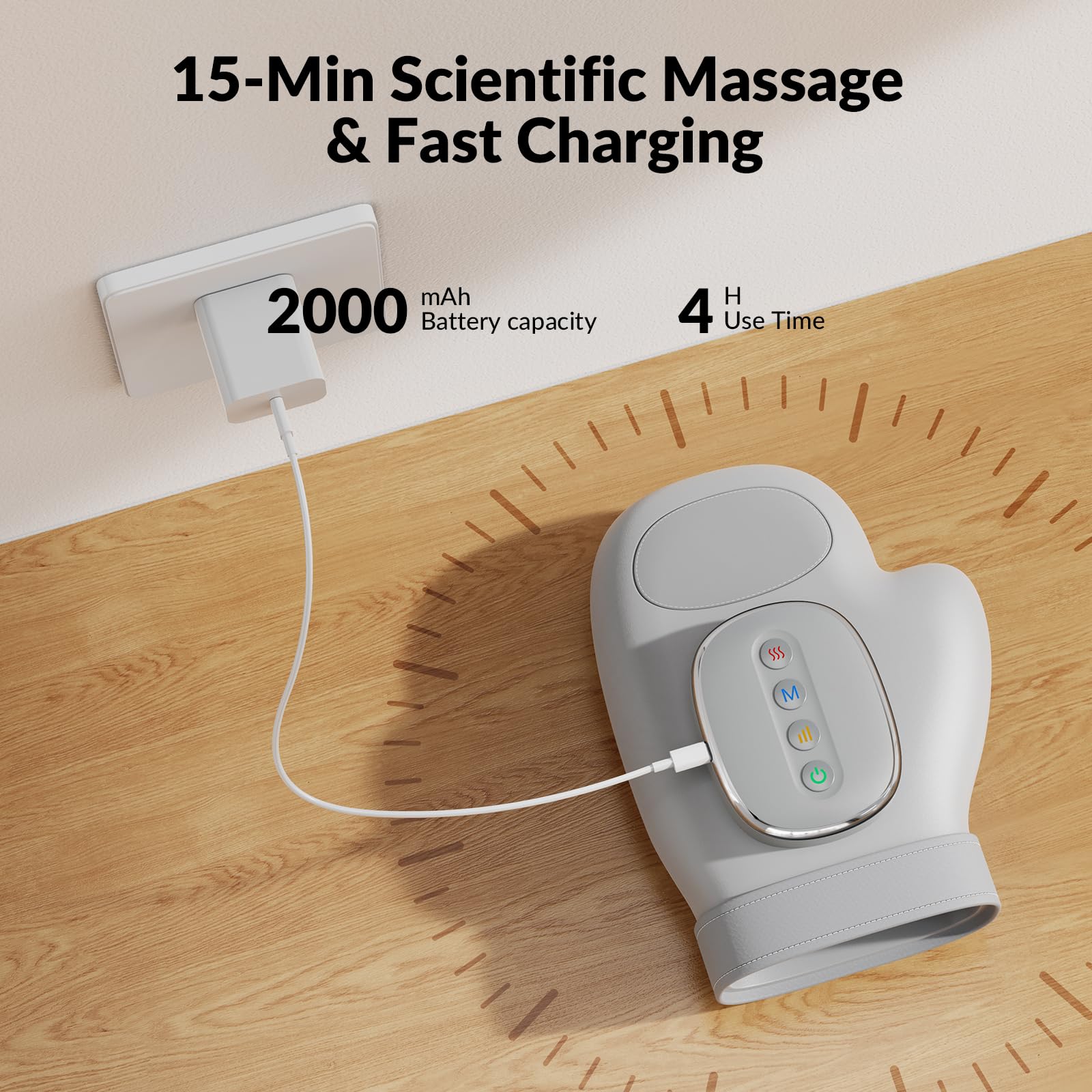 Hounyoln massager charges via USB-C for quick top-ups.