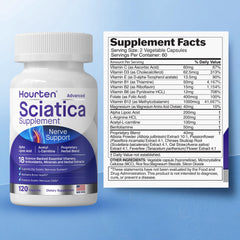 Hourten 18-in-1 formula ingredients closeup emphasizing comprehensive nerve support.