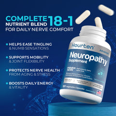 Hourten 18-in-1 ingredients blend highlighting comprehensive nerve support.
