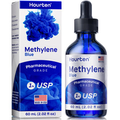 Hourten Methylene Blue Drops amber bottle preserving purity for consistent dosing.