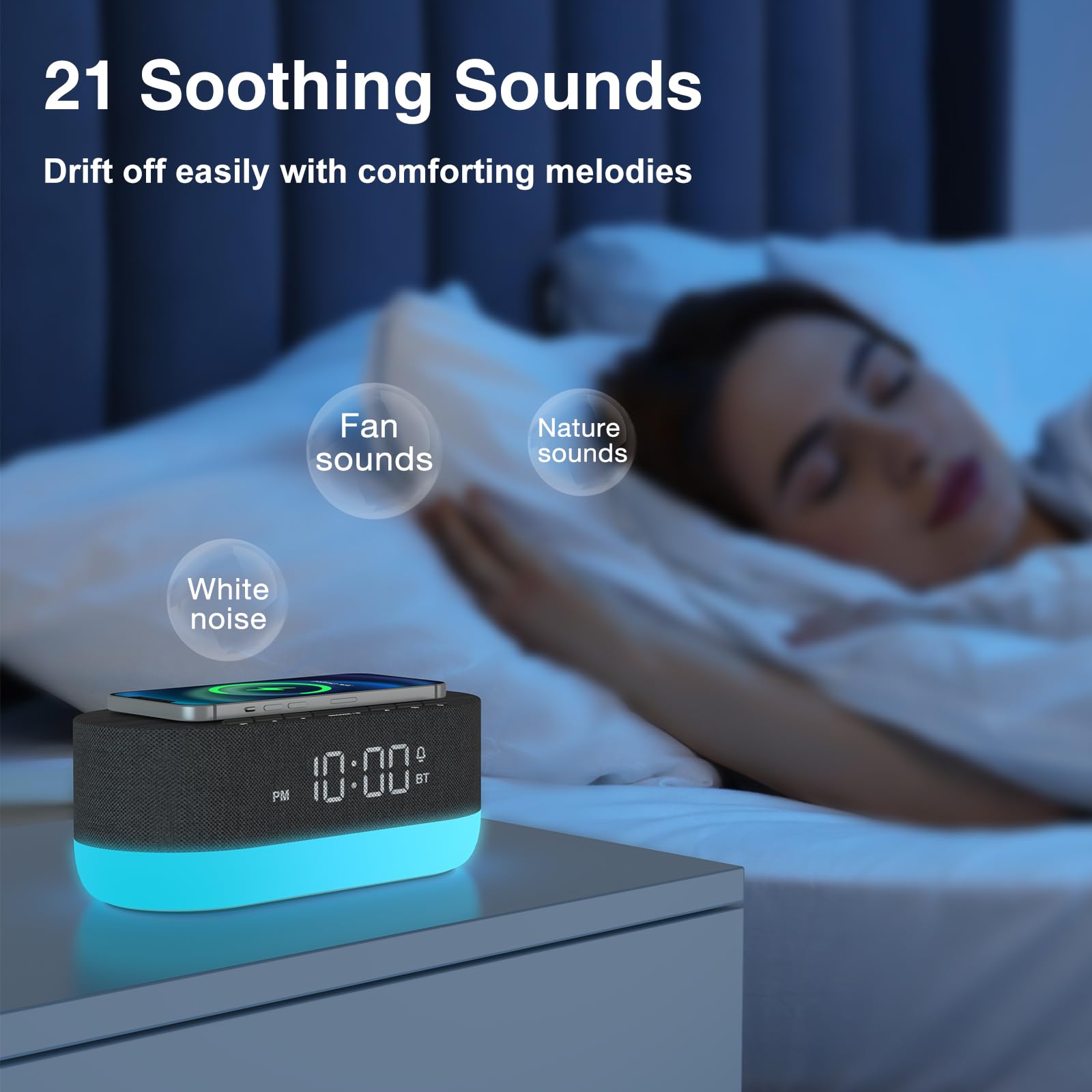 HOUSBAY 21 sounds selection dial for personalized ambient options.