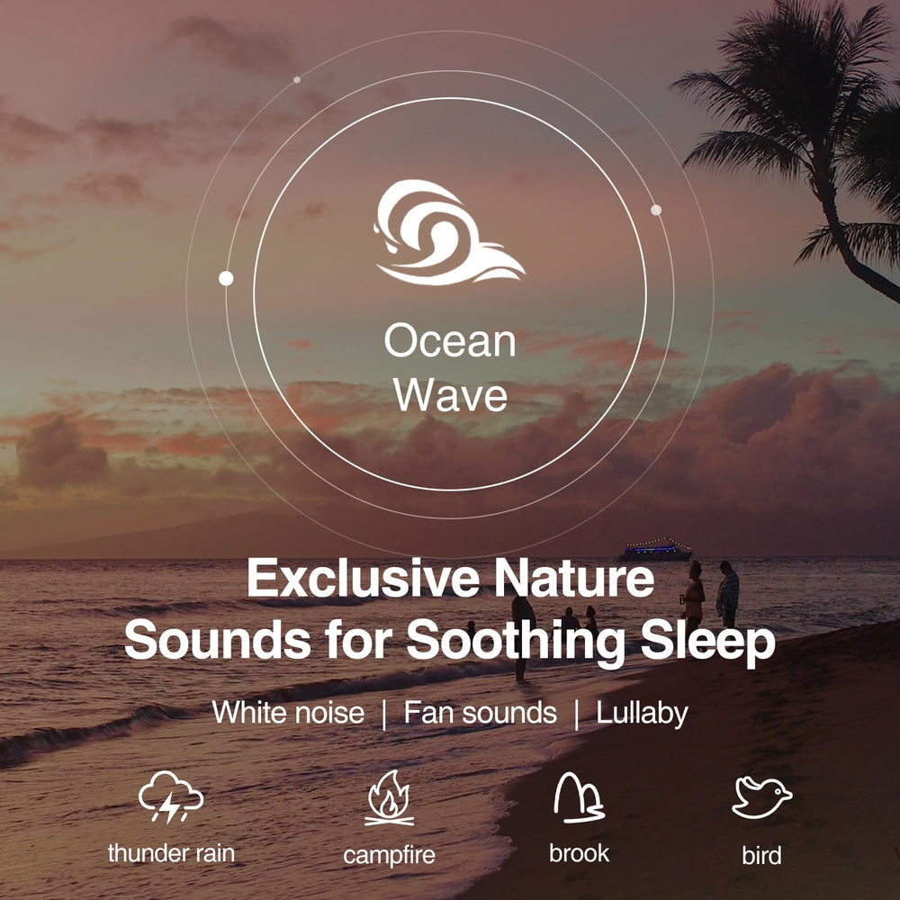 HOUSBAY Sound Machine alarm clock display with gentle wake options.