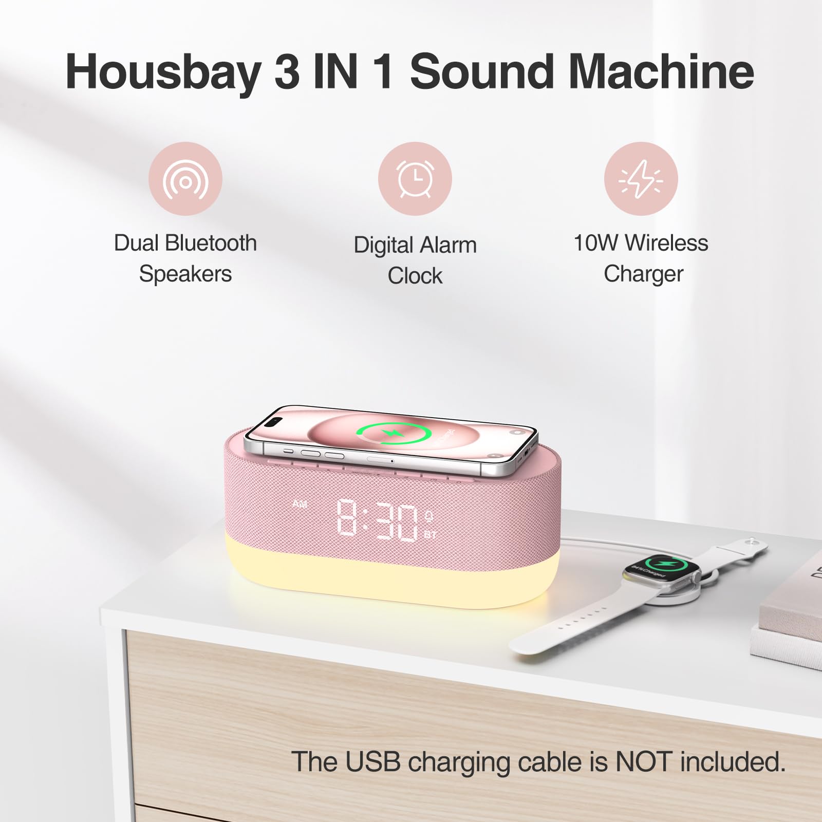 HOUSBAY Sound Machine dual speakers Hi-Fi for immersive audio.