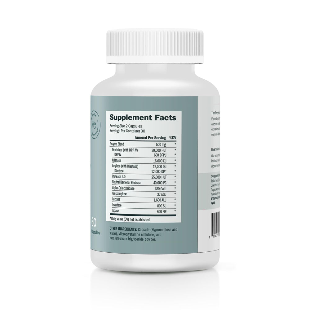 Houston Enzymes TriEnza capsules close-up highlights digestion potential.