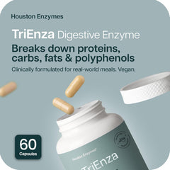 Houston Enzymes TriEnza chewables close-up demonstrates versatile format for on-the-go use.