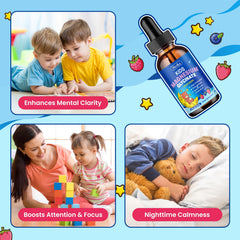 Hovika daily-use bottle with label conveys a kid-friendly supplement routine.