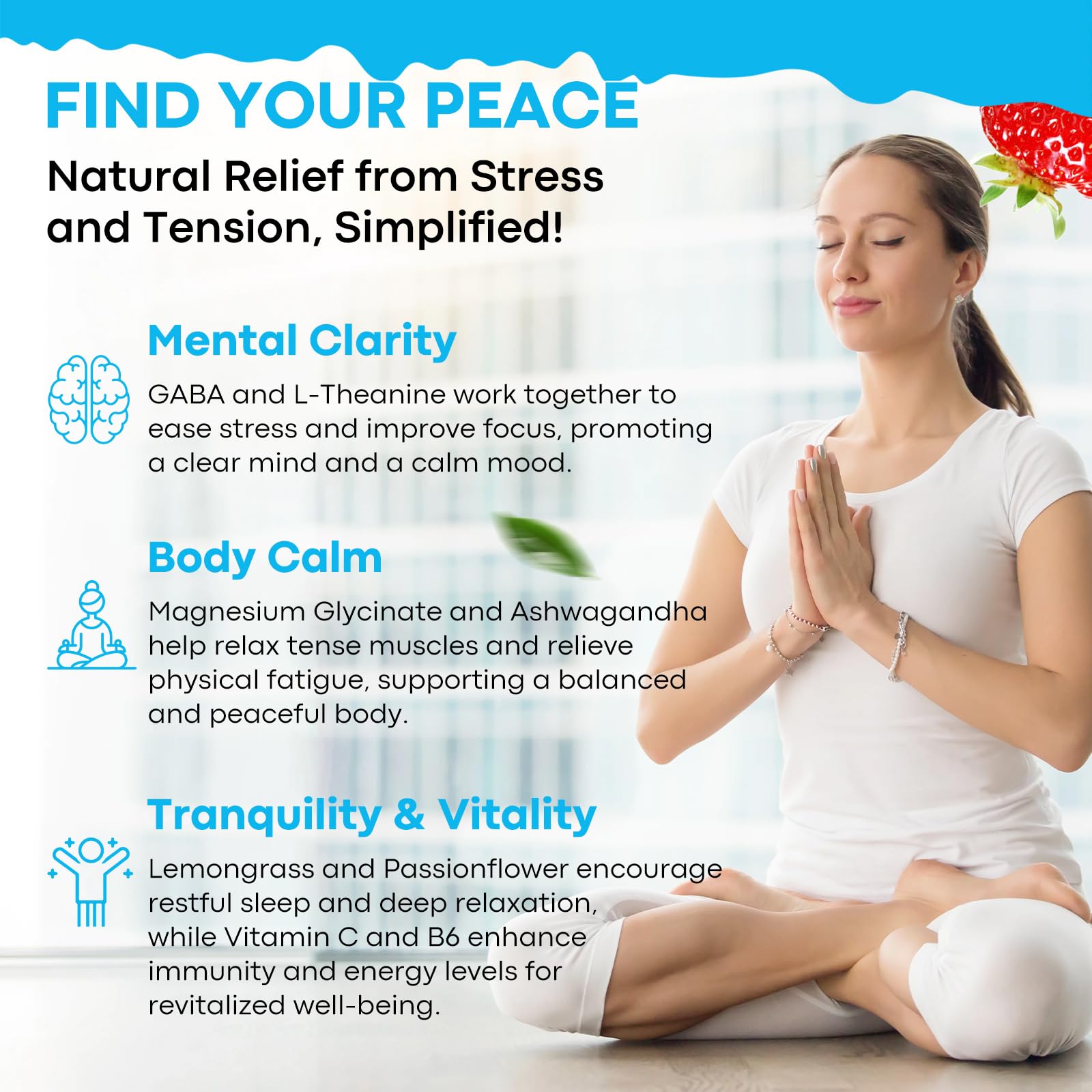 Hovika magnesium glycinate bottle with vitamins; supports nervous system balance.