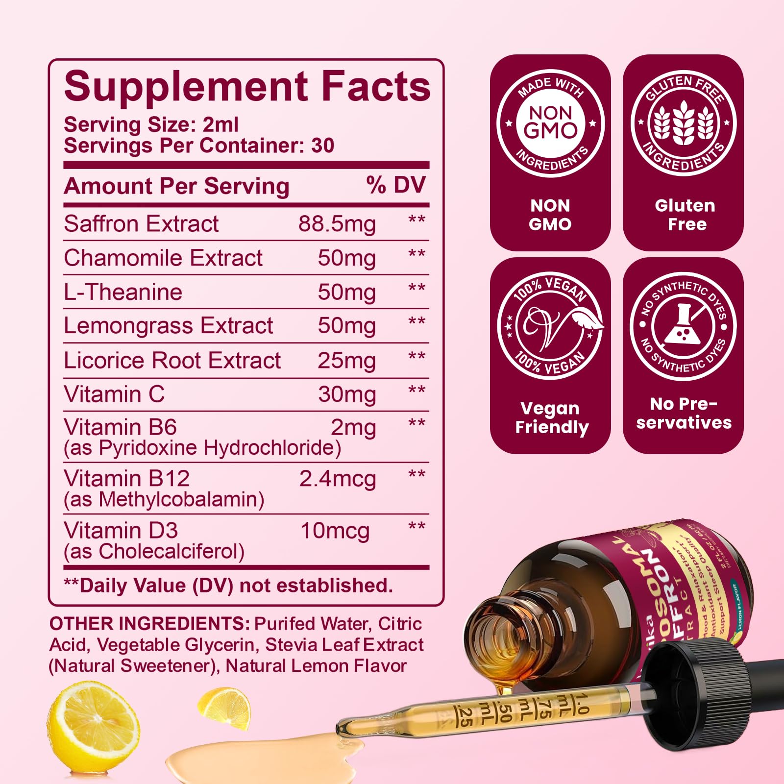 Hovika 2-pack liposomal saffron drops convenient daily wellness solution.