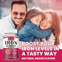 Hovika Iron Gummies pack shot communicates value of the 2-pack set.