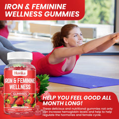 Hovika Iron for Women Gummies 2-pack packaging emphasizes value