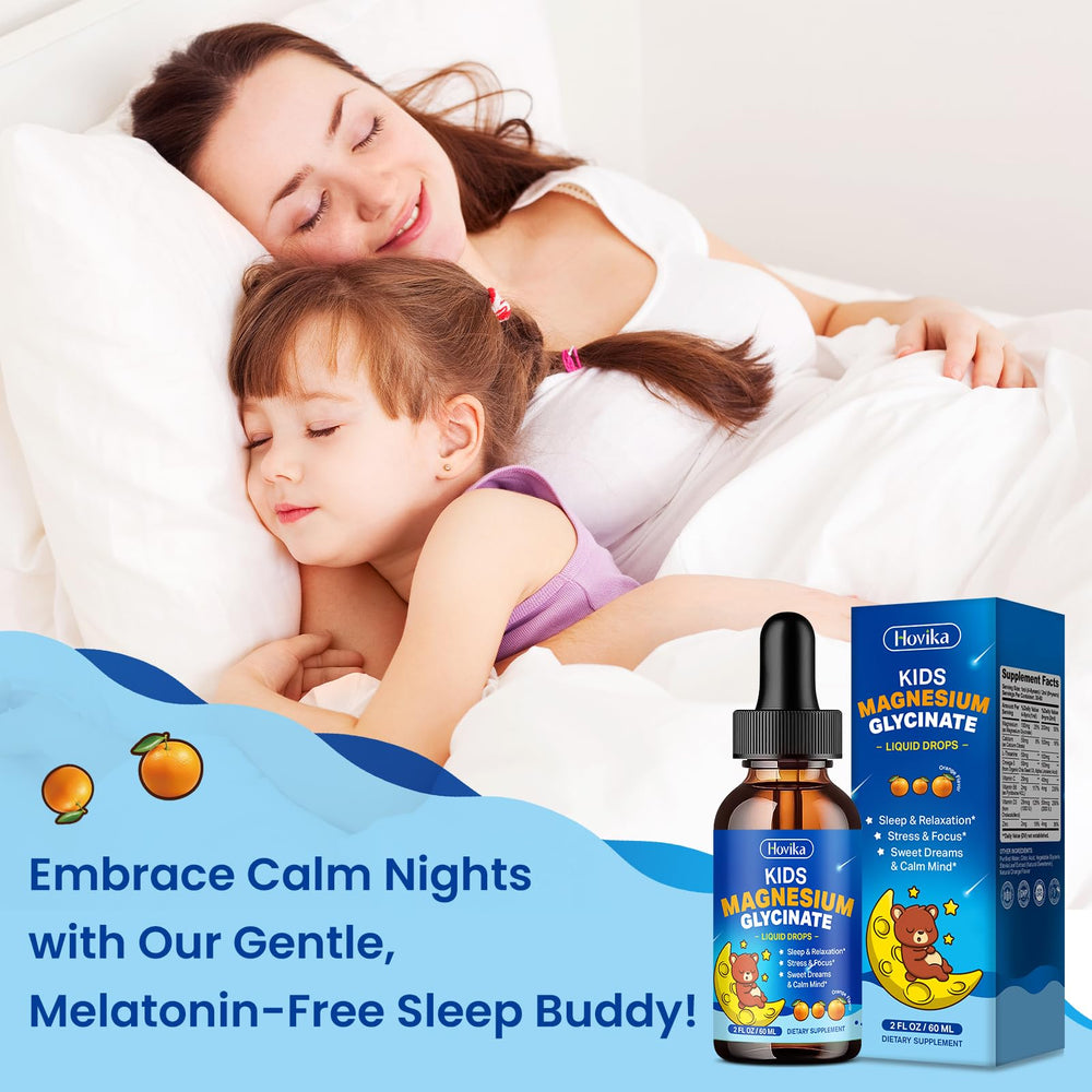 Hovika bedtime routine with orange drops offers soothing non gummy option