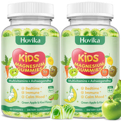 Hovika kids magnesium gummies bottle for bedtime routines with kid-friendly flavor.