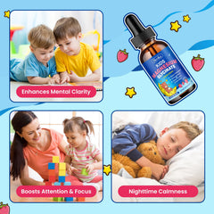 Hovika Kids Magnesium Drops bottle label emphasizes vitamin D3 and zinc.