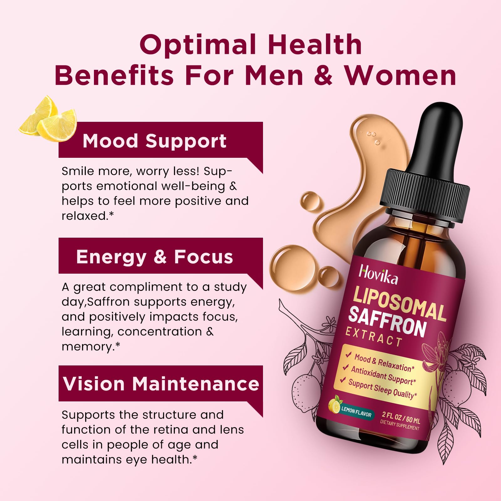 Hovika liposomal saffron drops 2-pack for consistent daily mood support.