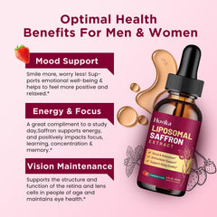 Hovika saffron ingredients chart highlights nine key components for comprehensive wellness.